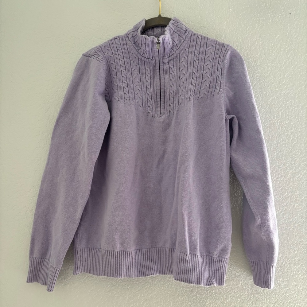 Izod Lilac Cable Knit Women's Turtleneck Sweater